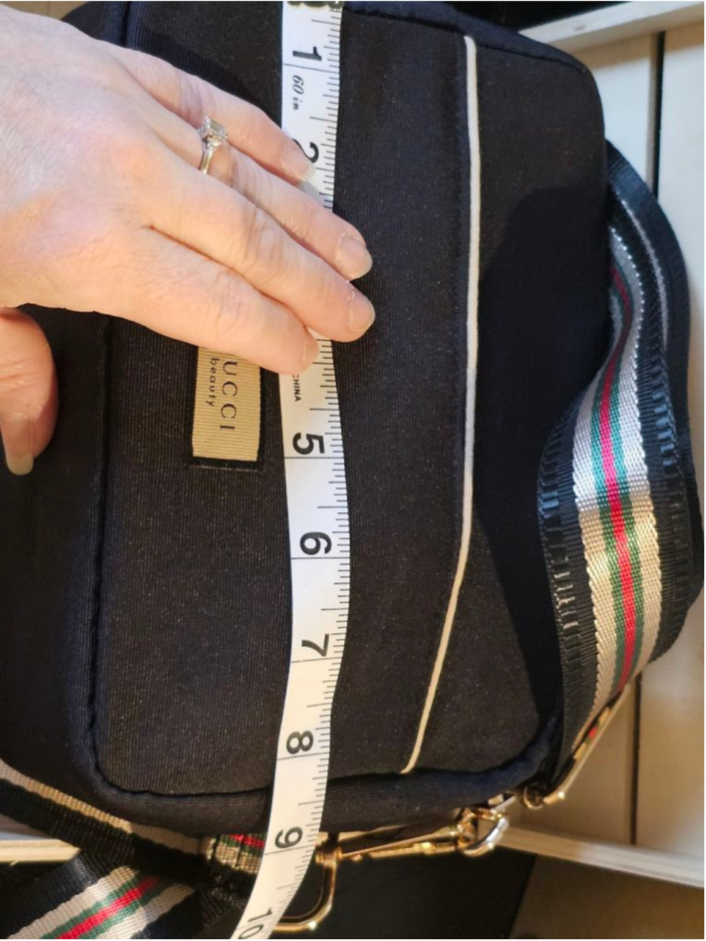 Gucci Nylon Black Zip Clutch w/Sherry Line Crossbody Strap Added NWOT - Picture 9 of 16